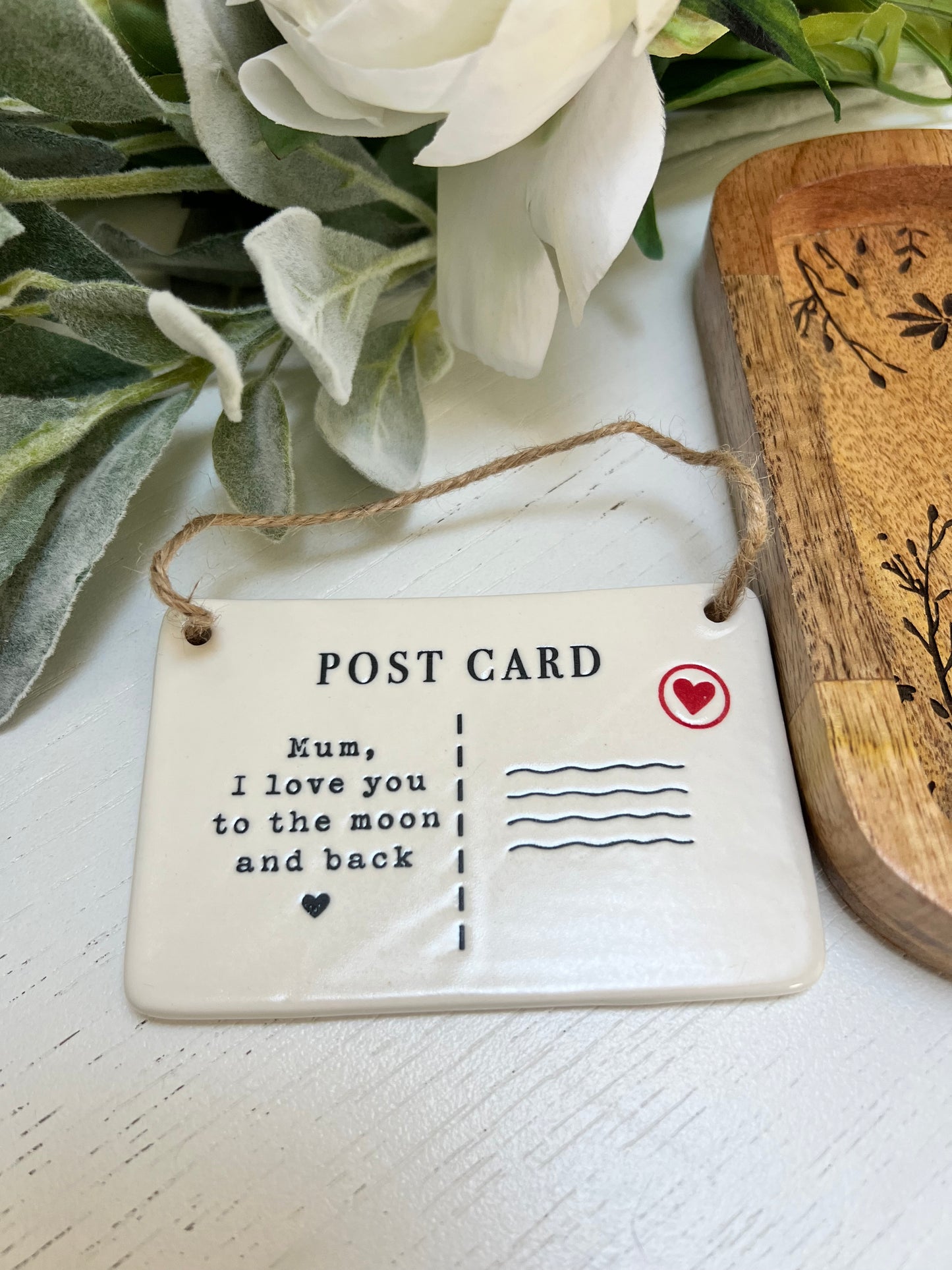 Mum Porcelain Hanging Post Card Sign