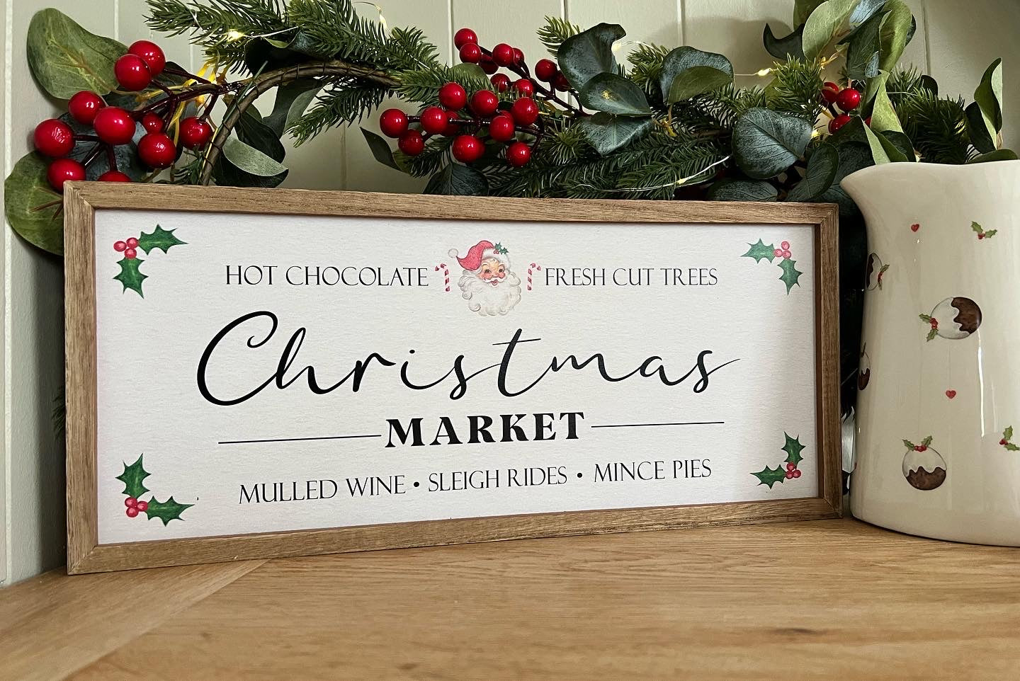 Vintage Santa Market Plaque