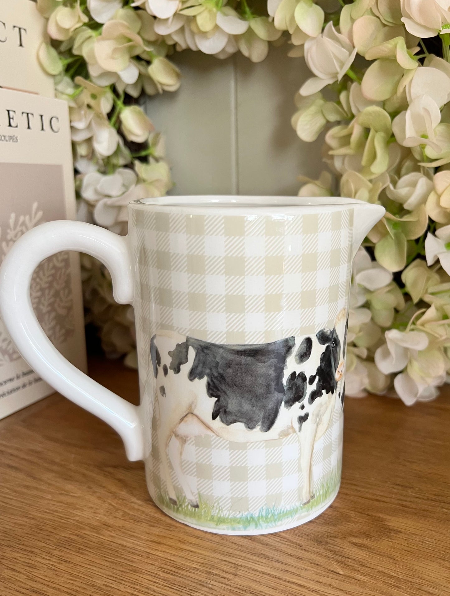 Farm Animals Gingham Jug