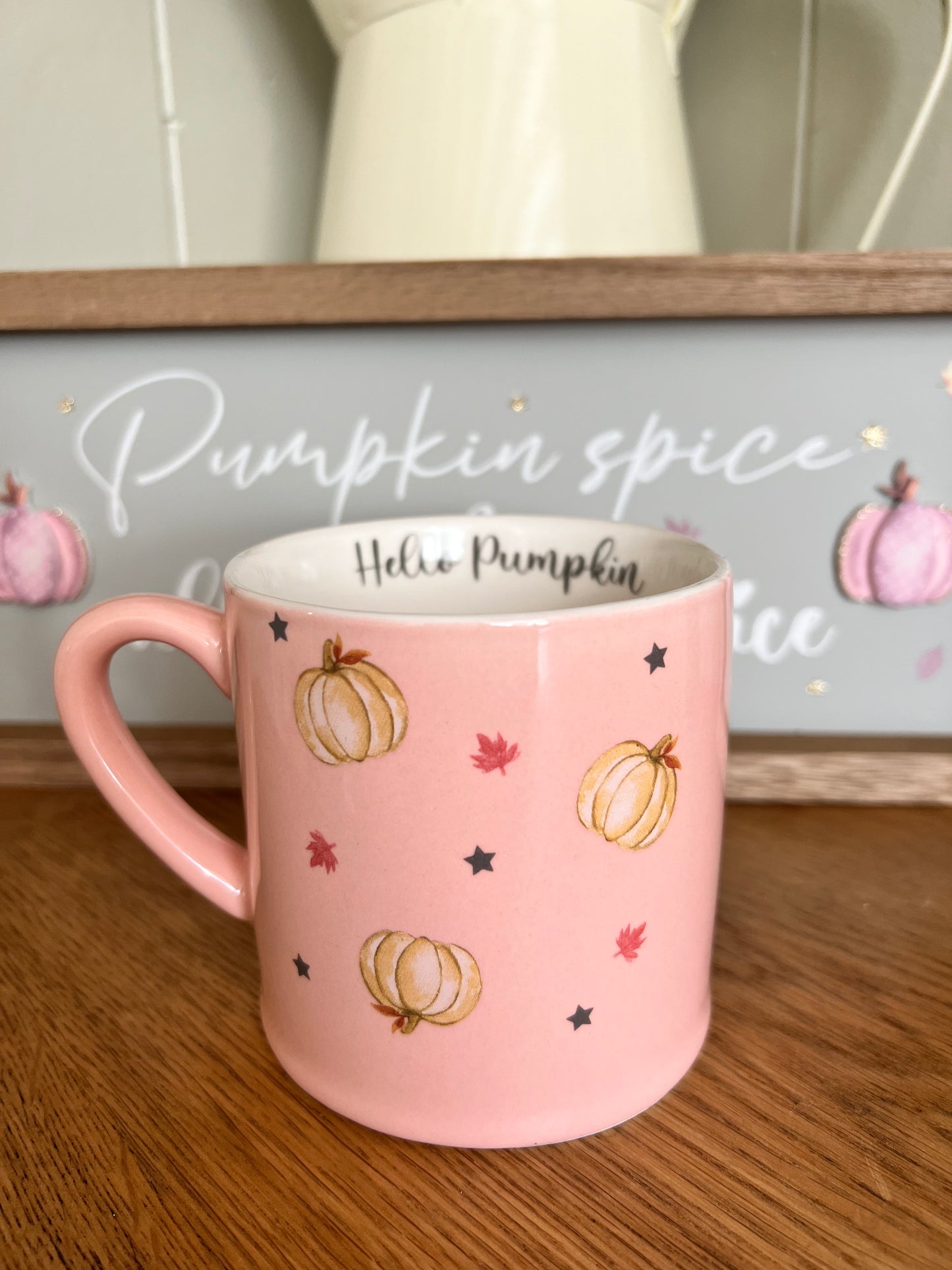 Pink Hello Pumpkin Mug