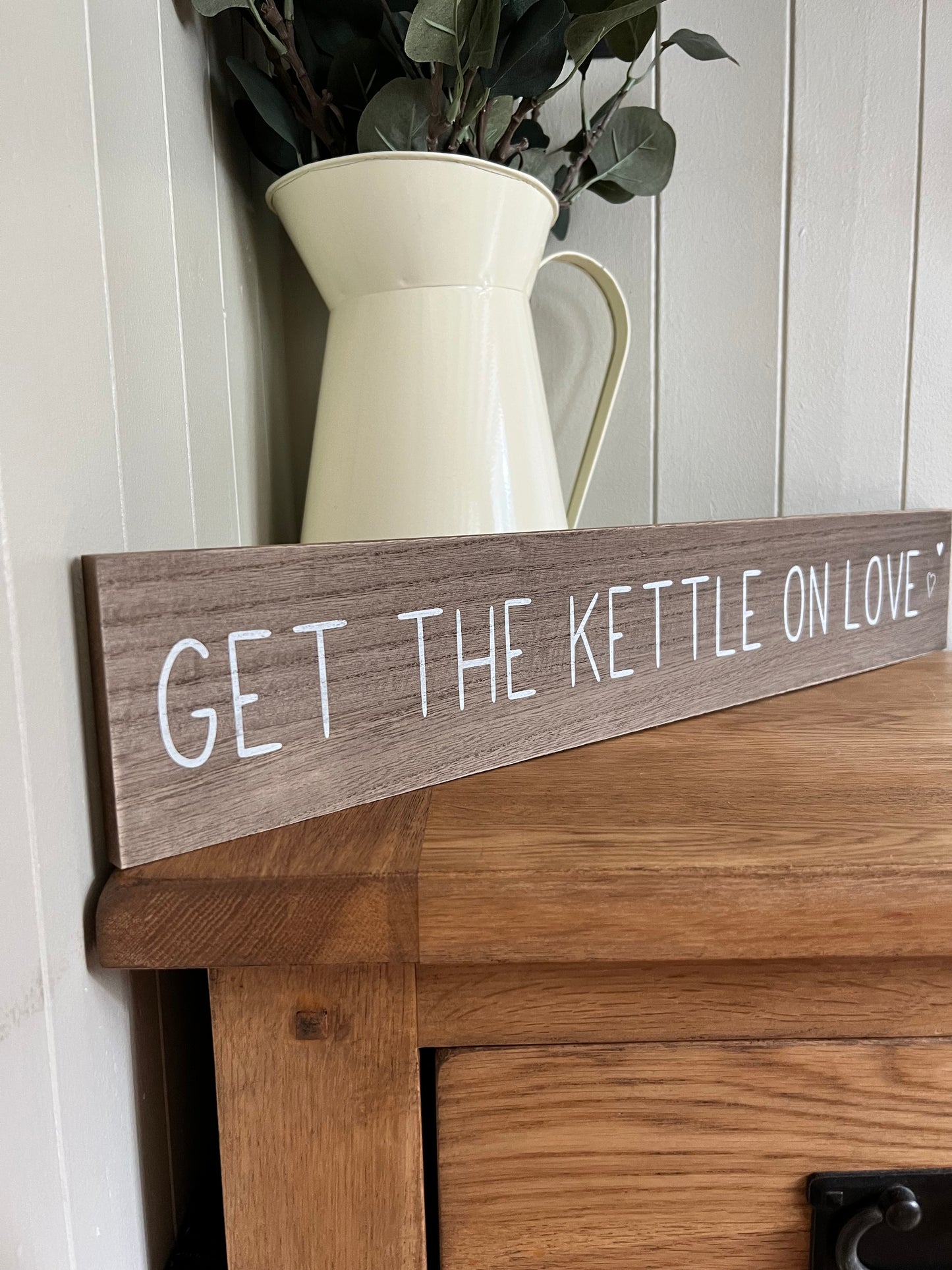 Get The Kettle On Love Wooden Sign (Please see description)
