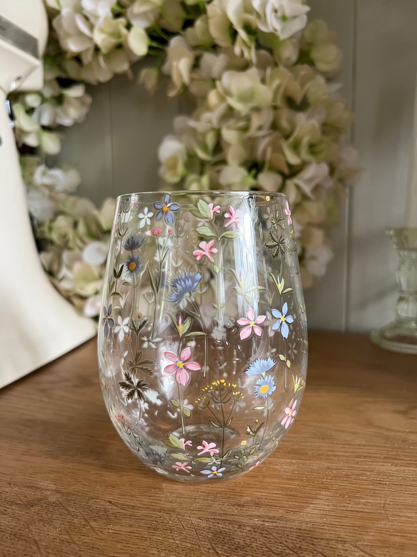 Floral Stemless Glass