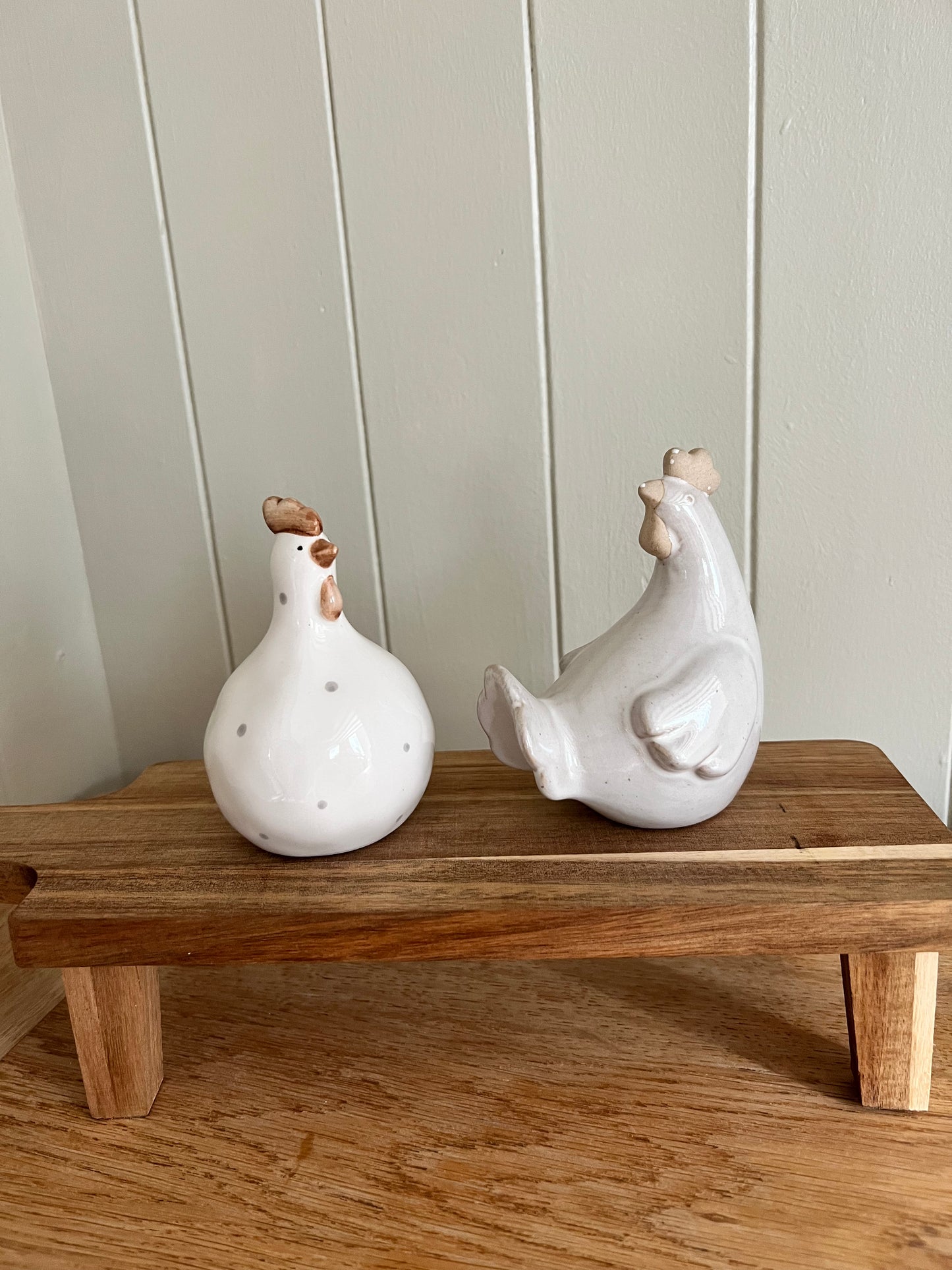 Ceramic Chicken Ornaments (Set of two)