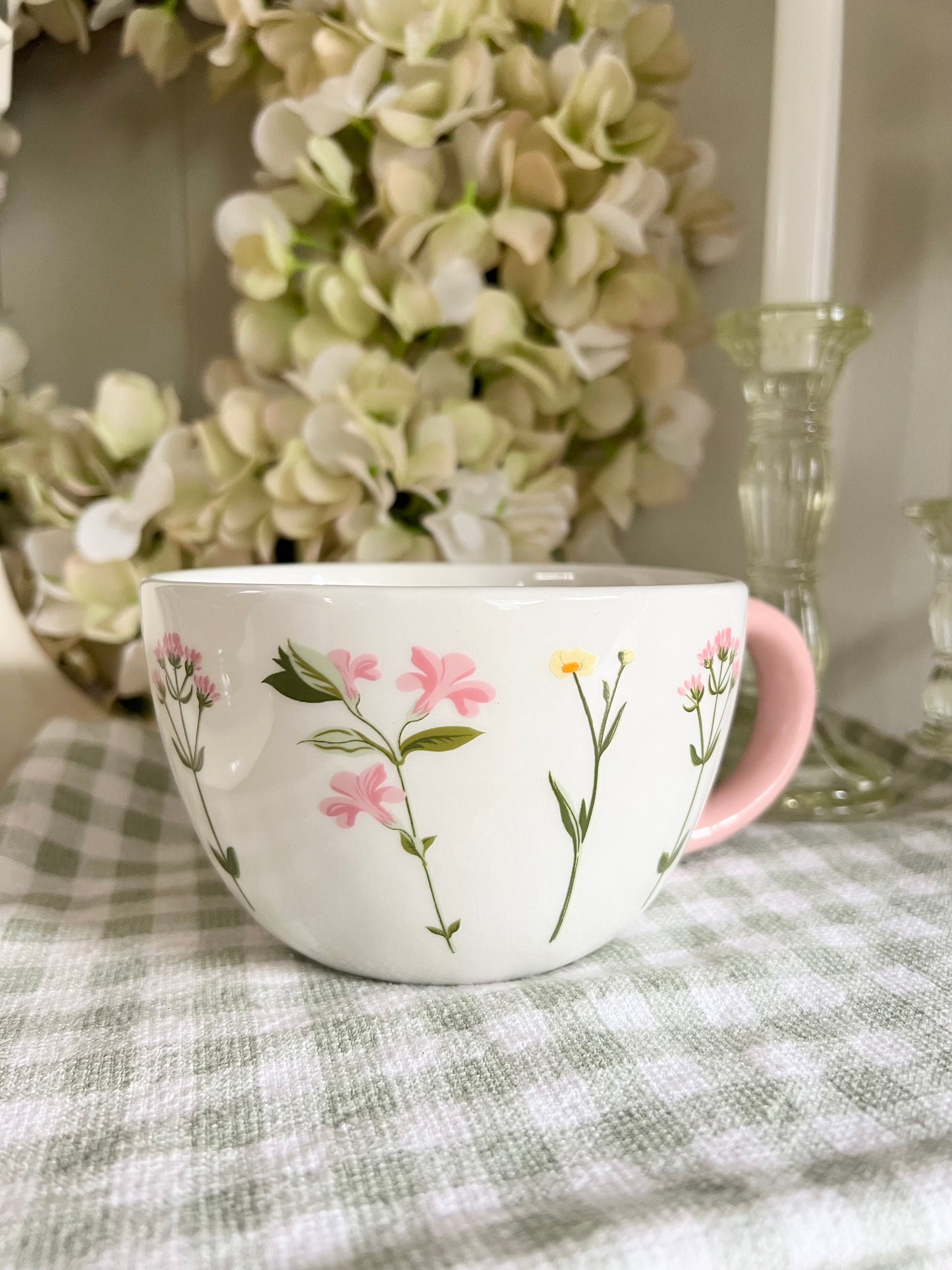 Large Floral Ceramic Mug