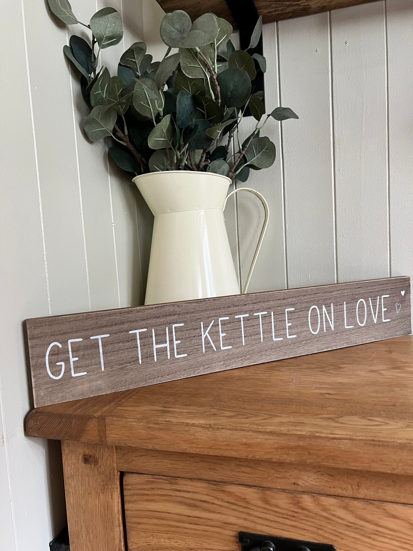 Get The Kettle On Love Wooden Sign (Please see description)