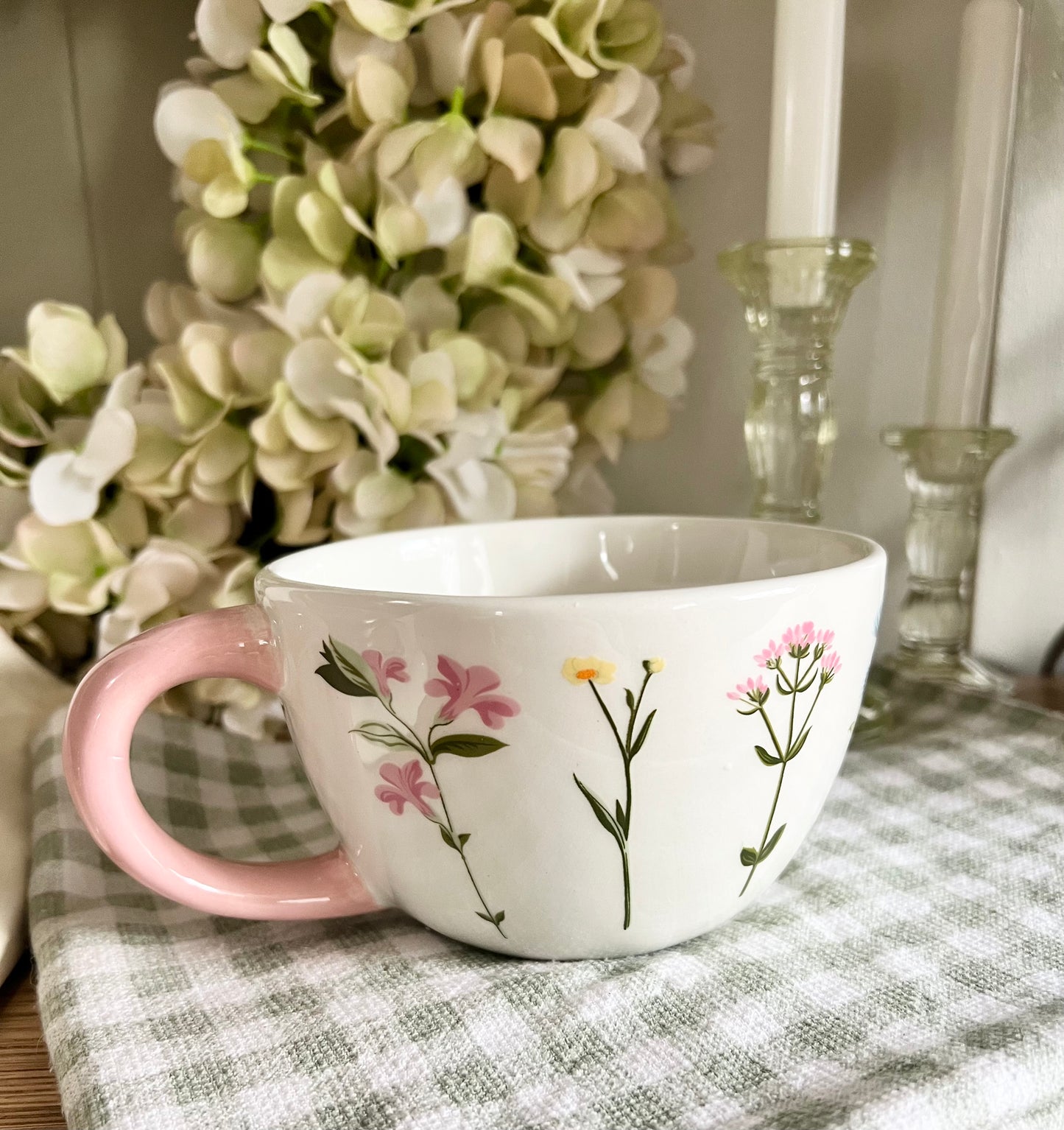 Large Floral Ceramic Mug