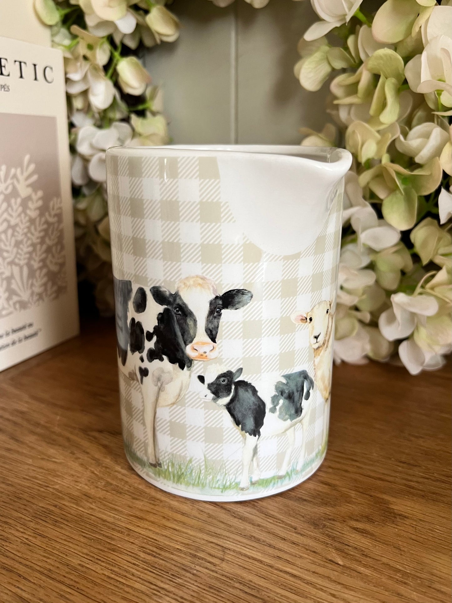 Farm Animals Gingham Jug