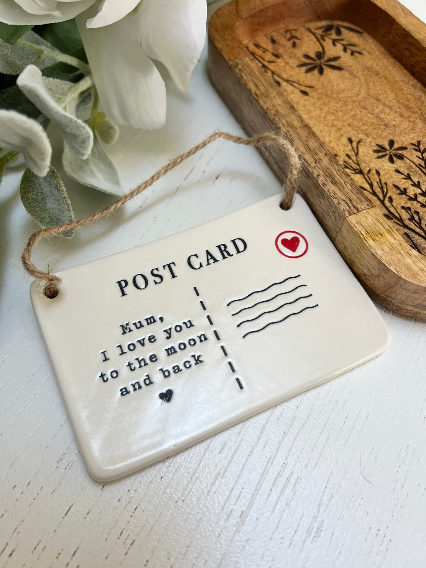 Mum Porcelain Hanging Post Card Sign