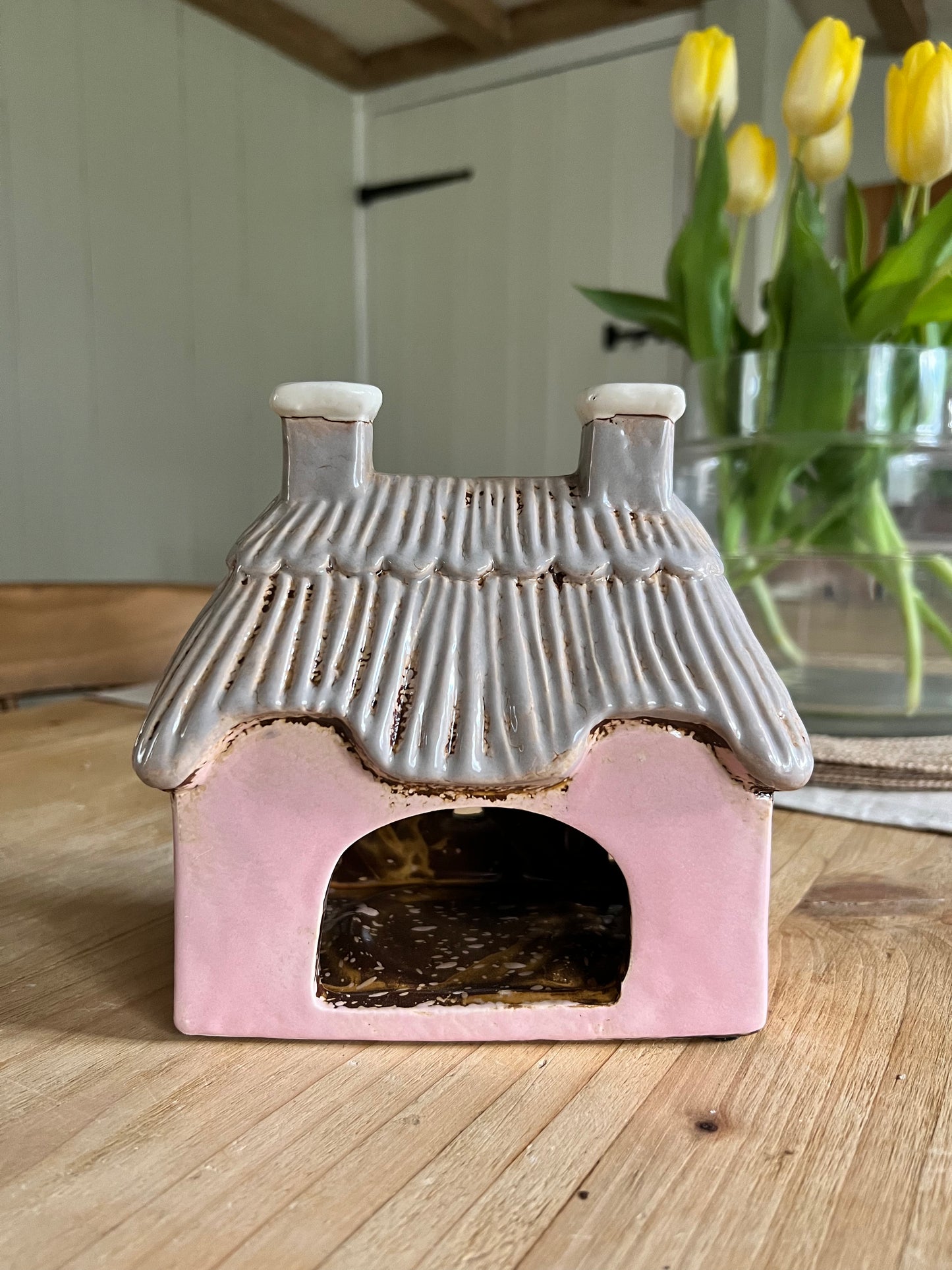 Pink Cottage Tea Light Holder