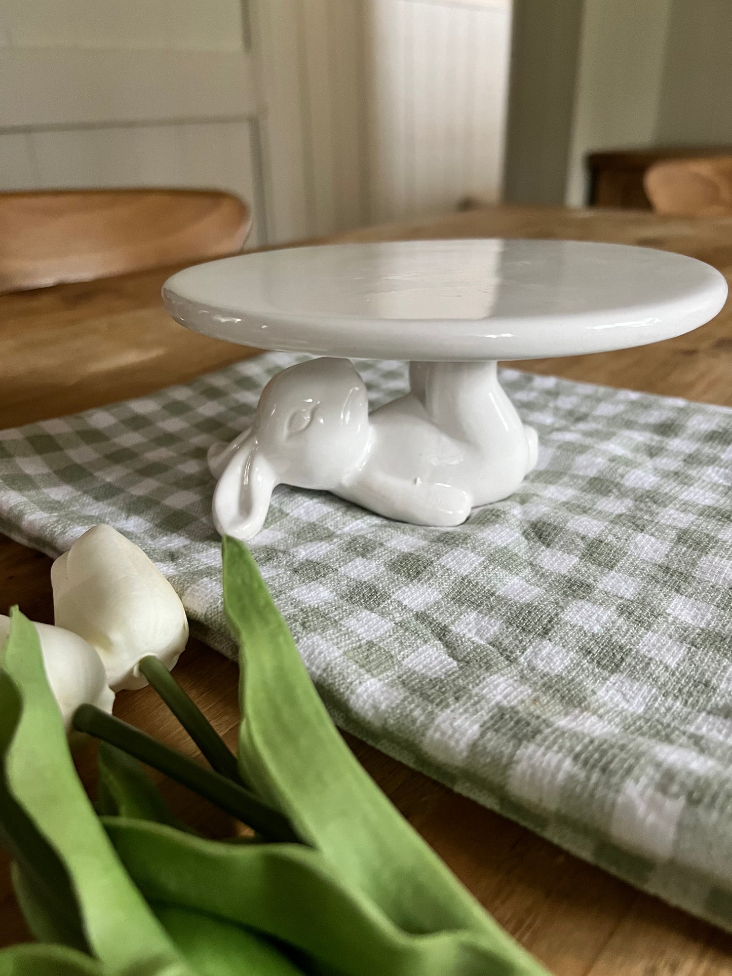 Ceramic Rabbit Cake Stand