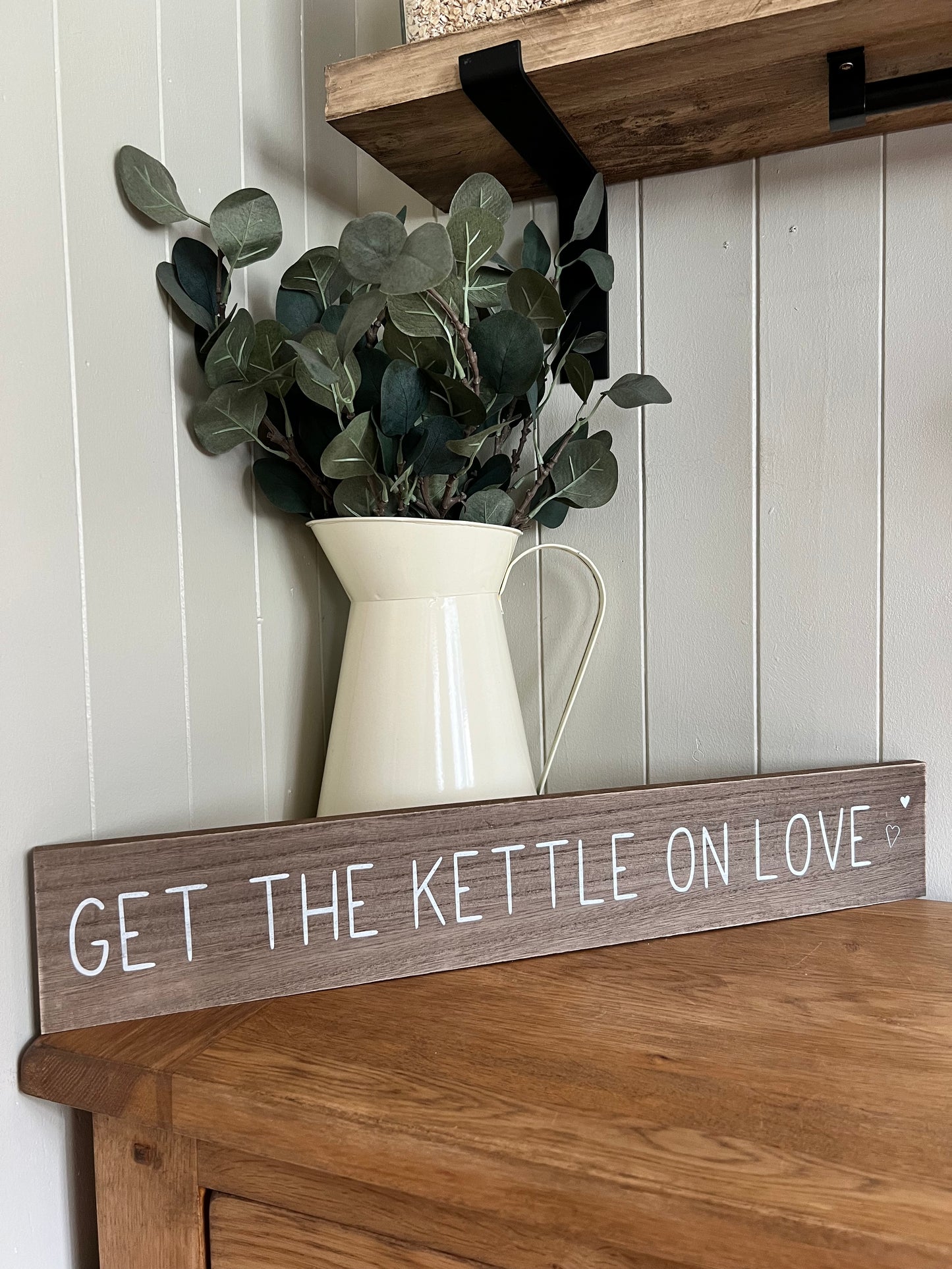 Get The Kettle On Love Wooden Sign (Please see description)
