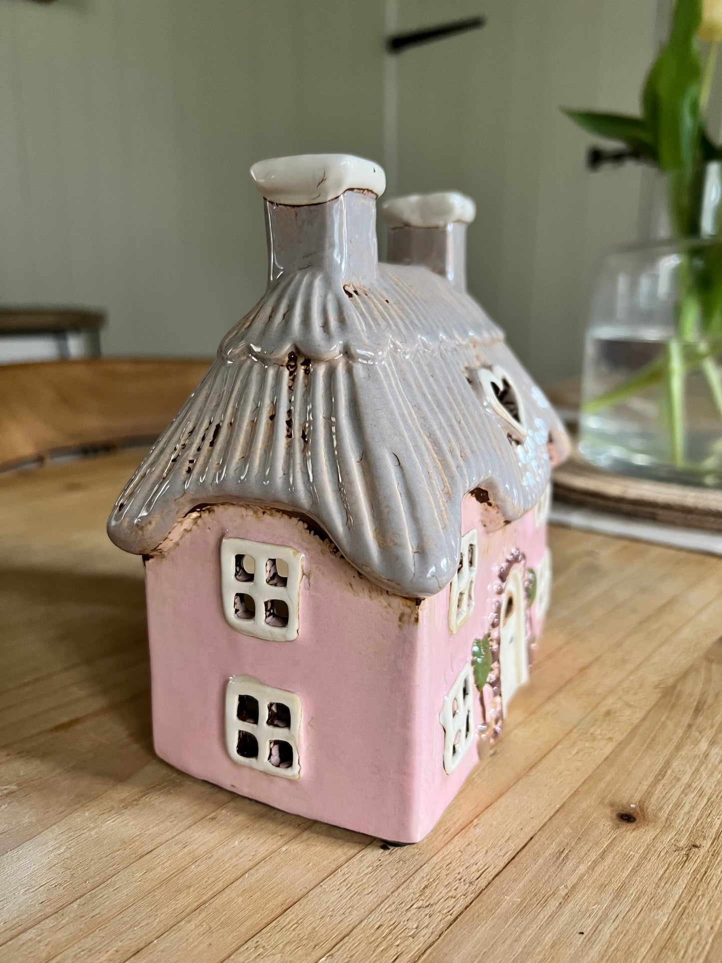 Pink Cottage Tea Light Holder
