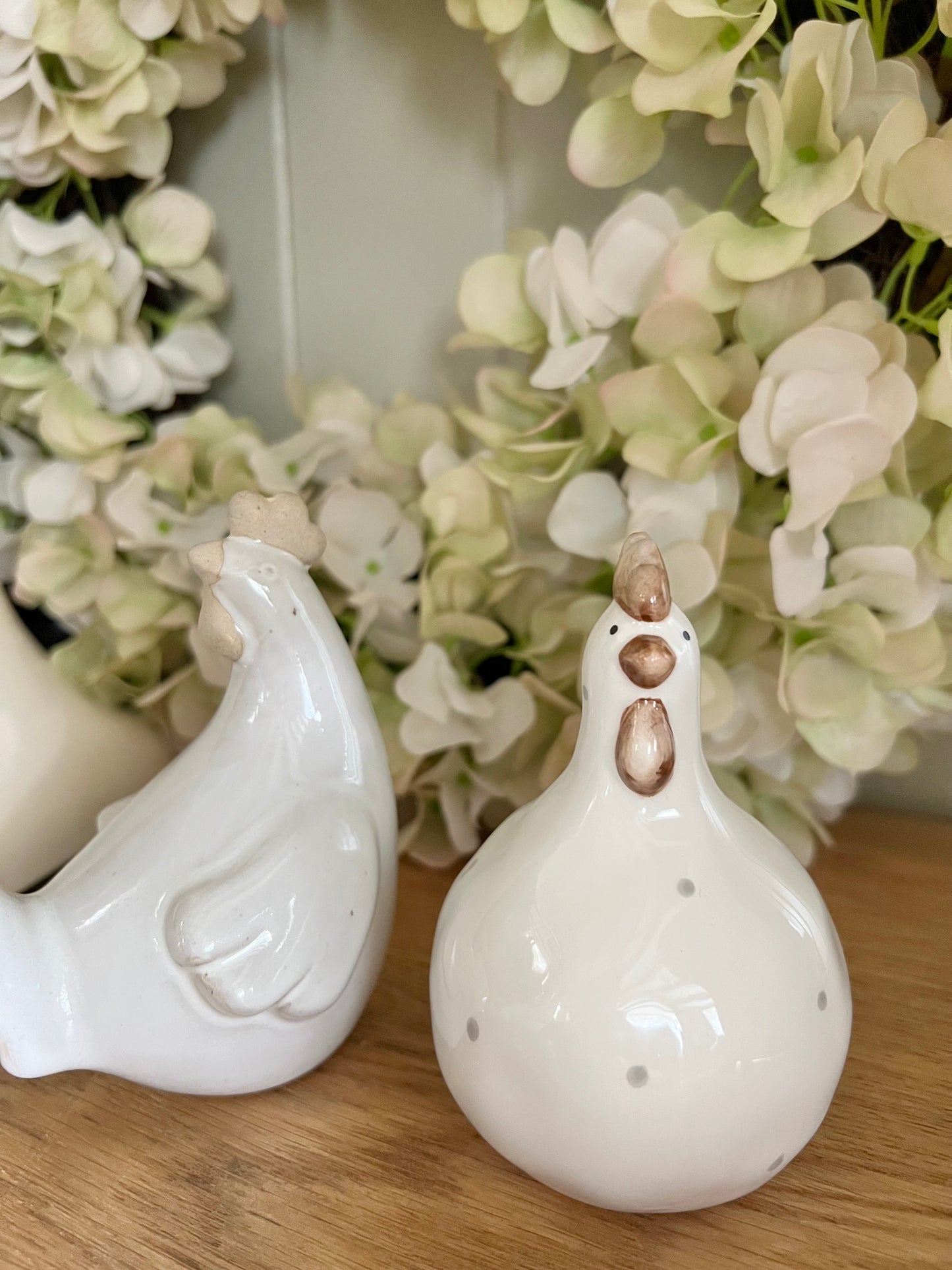 Ceramic Chicken Ornaments (Set of two)