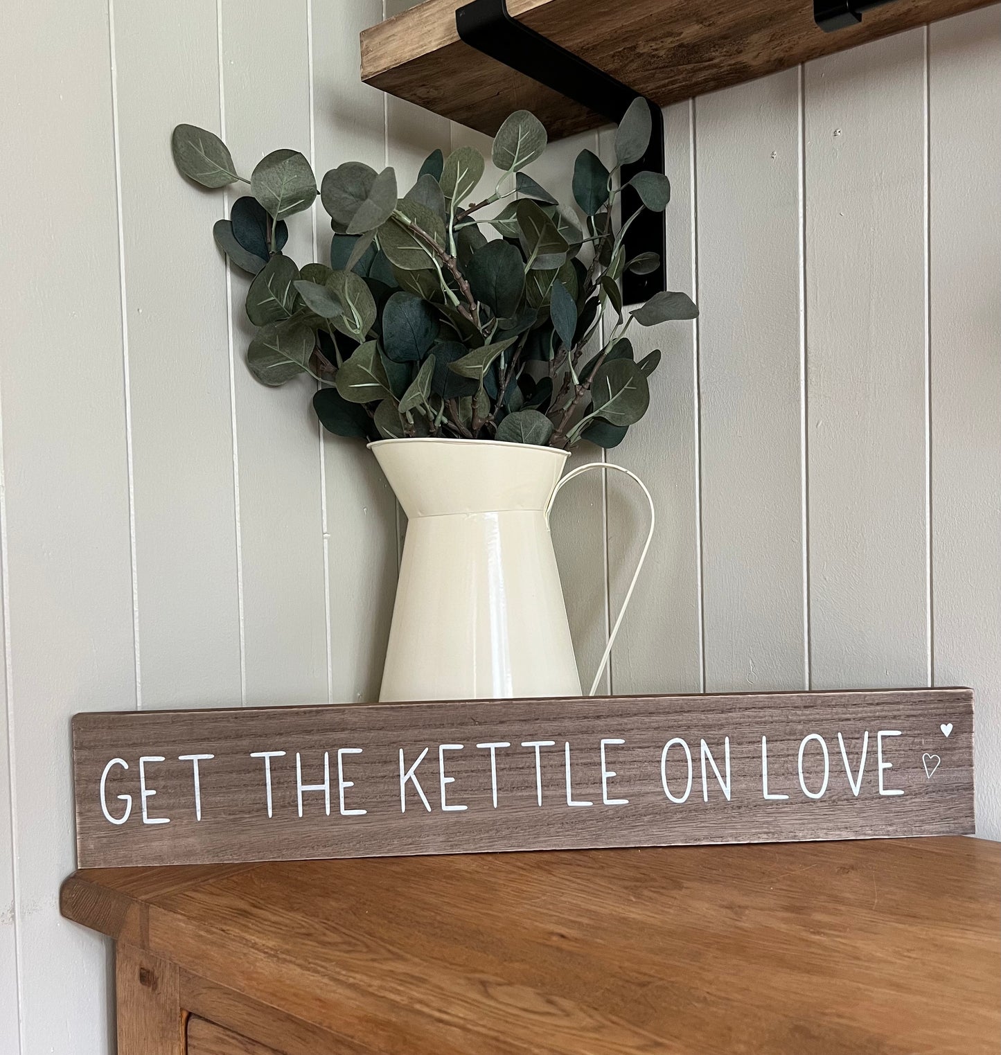 Get The Kettle On Love Wooden Sign (Please see description)
