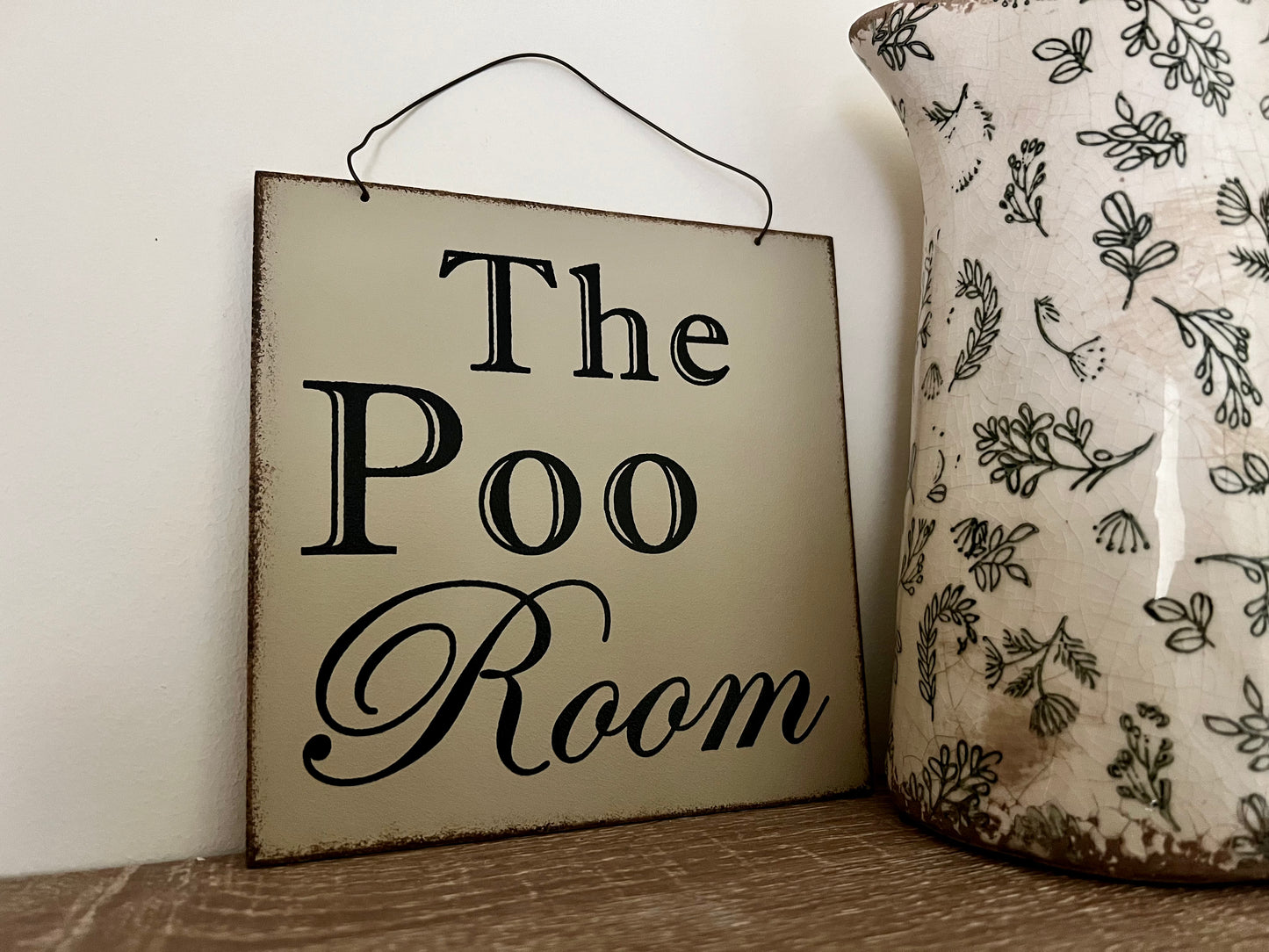 The Poo Room Wooden Sign