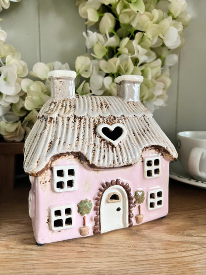 Pink Cottage Tea Light Holder