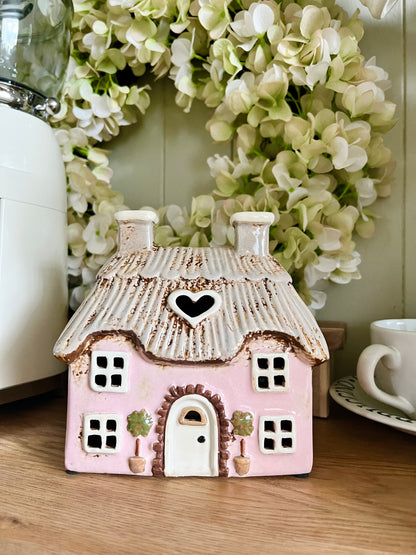 Pink Cottage Tea Light Holder