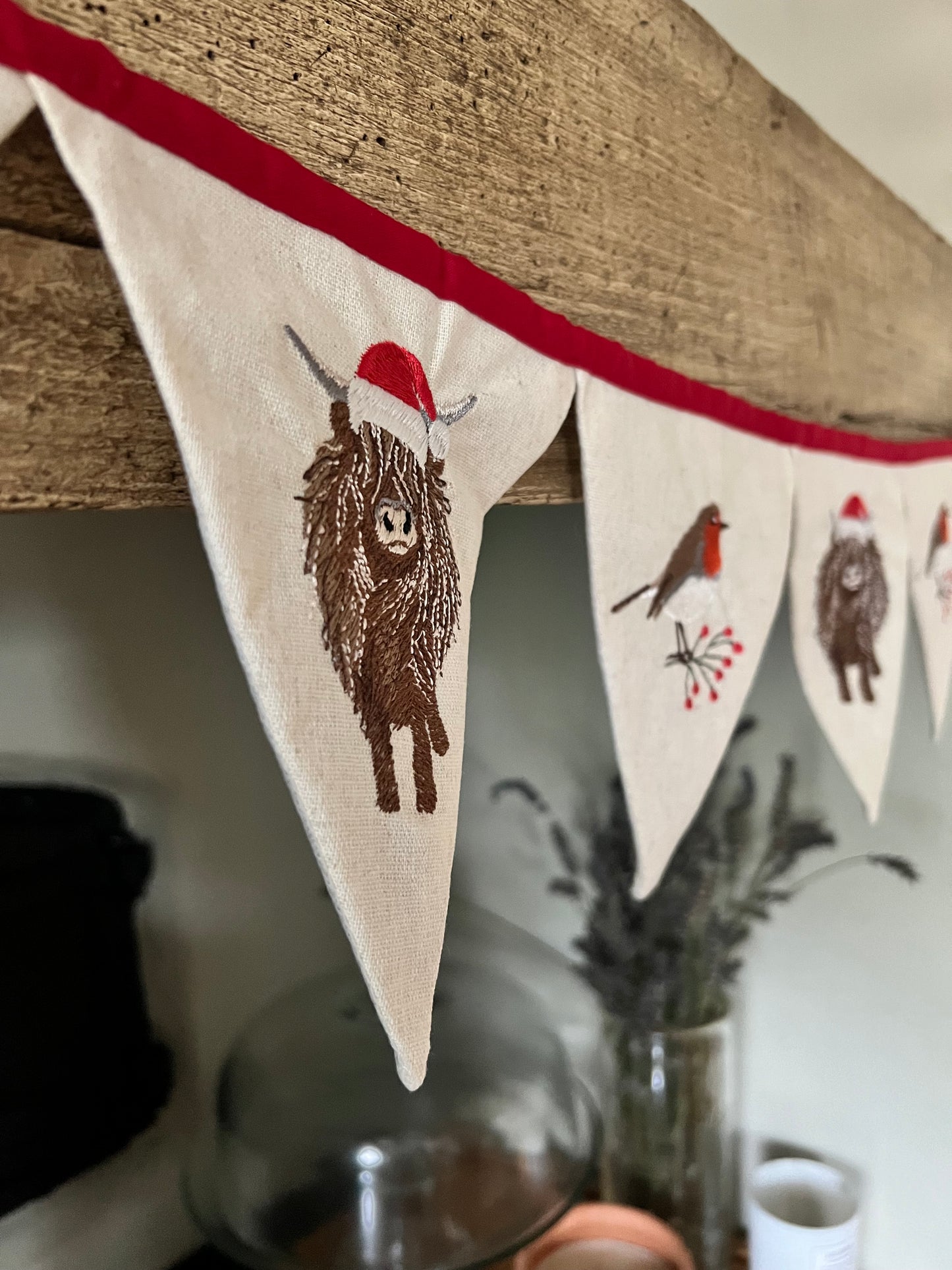 Highland Cow And Robin Bunting