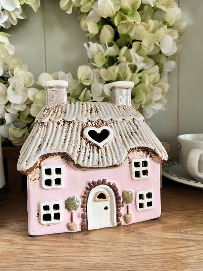 Pink Cottage Tea Light Holder