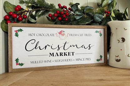 Vintage Santa Market Plaque