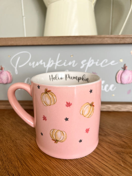 Pink Hello Pumpkin Mug