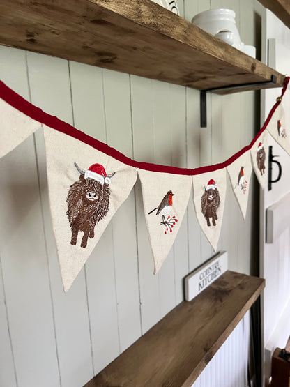 Highland Cow And Robin Bunting