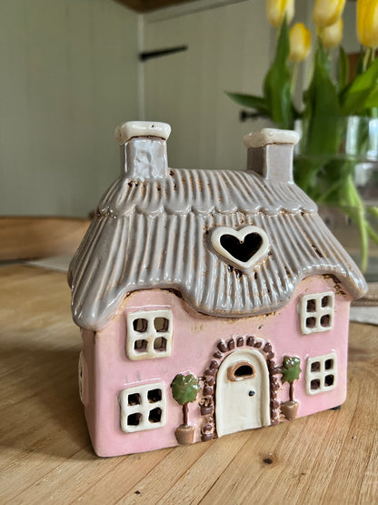 Pink Cottage Tea Light Holder