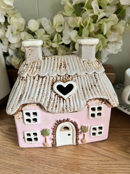 Pink Cottage Tea Light Holder