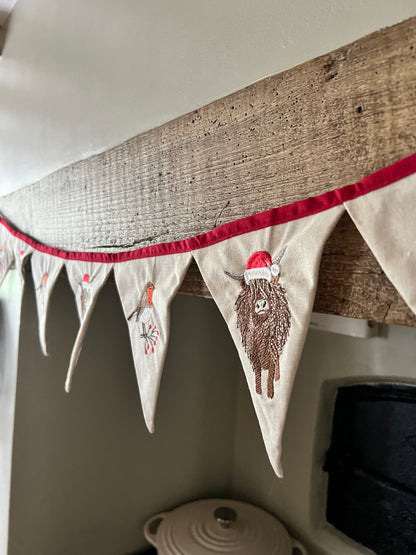 Highland Cow And Robin Bunting