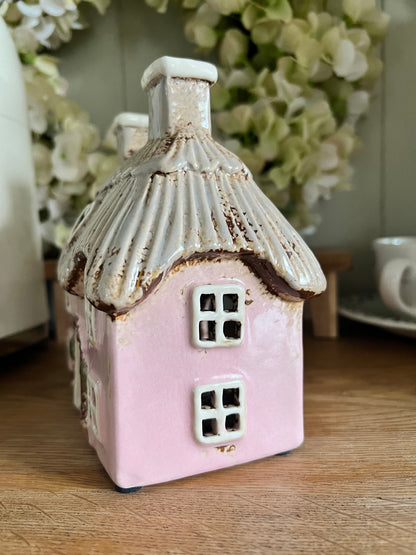 Pink Cottage Tea Light Holder