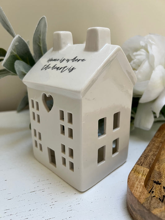 White Ceramic Candle House
