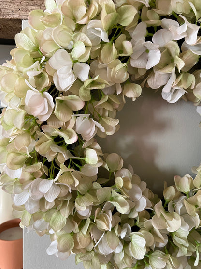 Faux Hydrangea Wreath
