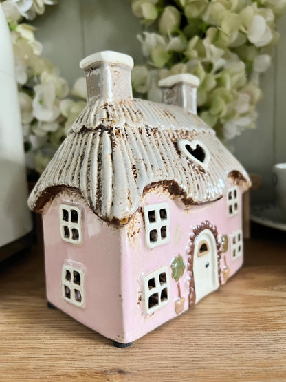 Pink Cottage Tea Light Holder
