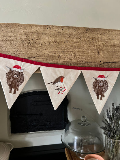 Highland Cow And Robin Bunting