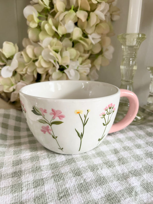 Large Floral Ceramic Mug