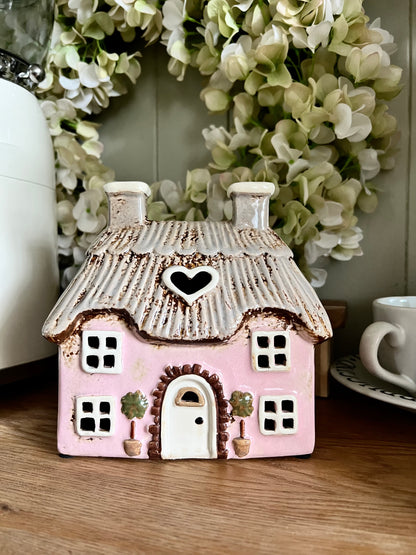 Pink Cottage Tea Light Holder