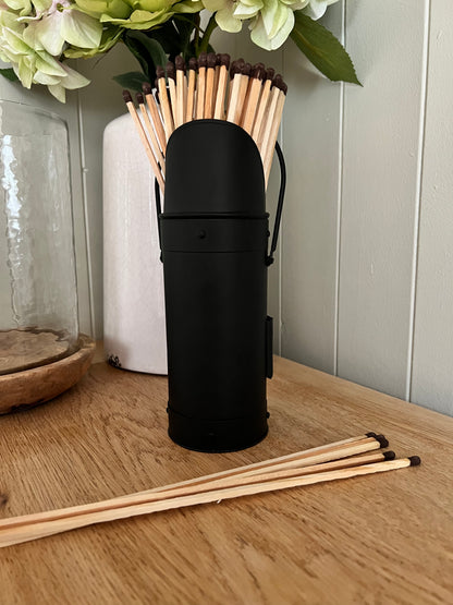 Black Matchstick Holder with 60 Matches